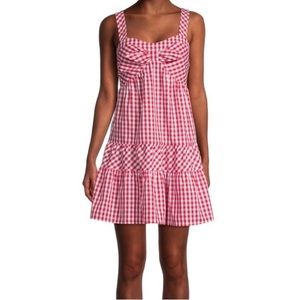 Betsey Johnson red gingham cotton mini dress - sz XL